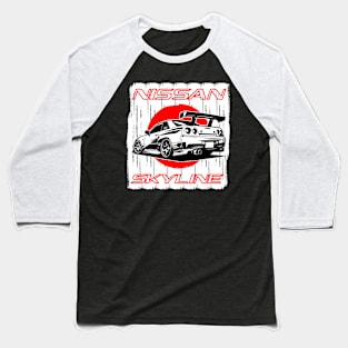 NISSAN SKYLINE CAR ILLUSTRATION Baseball T-Shirt